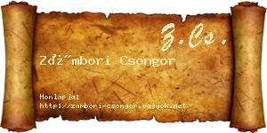 Zámbori Csongor névjegykártya